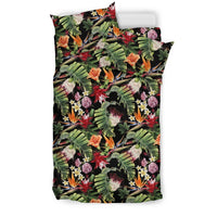 Hawaiian Floral Tropical Bird Of Paradise Watercolor Polynesian Bedding Set - Polynesian Pride