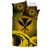 Kanaka Maoli Duvet Cover Set - Hibiscus And Wave Special Yellow - Polynesian Pride