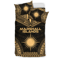 Marshall Islands Polynesian Chief Duvet Cover Set - Gold Version - Polynesian Pride