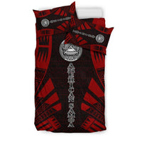 American Samoa Duvet Cover Set - Polynesian Tattoo Red - Polynesian Pride