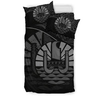 Tahiti Duvet Cover Set - Tahiti Flag Black - Polynesian Pride