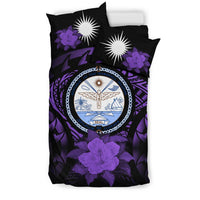 Marshall Island Duvet Cover Set - Marshall Island Seal & Purple Hibiscus - Polynesian Pride