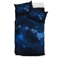 Hawaiian Map Galaxy Zodiac Dolphin Polynesian Bedding Set - Polynesian Pride