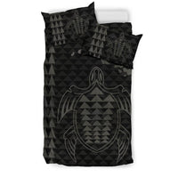 Hawaiian Map Kakau Turtle Polynesian Bedding Set - Gray - Polynesian Pride