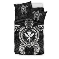 Hawaiian Turtle Kanaka Polynesian Bedding Set - White - Polynesian Pride