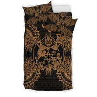 Polynesian Bedding Set - Tonga Duvet Cover Set Map Gold - Polynesian Pride