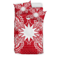 Polynesian Bedding Set - Nauru Duvet Cover Set Map Red White - Polynesian Pride