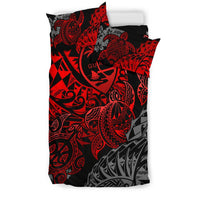 Polynesian Duvet Cover - Guam Bedding Set - Red Turtle Flowing - Polynesian Pride