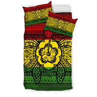 Hawaiian Turtle Polyensian Tribal Bedding Set Reggae Color - Polynesian Pride