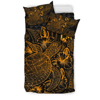 Polynesian Bedding Set - Tonga Duvet Cover Set Gold Color - Polynesian Pride