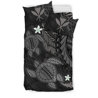 Hawaii Bedding Set - Hawaii Polynesian Turtle Hibiscus Bedding Set - Gray - Polynesian Pride