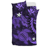 Hawaii Bedding Set - Hawaii Polynesian Turtle Hibiscus Bedding Set - Purple - Polynesian Pride