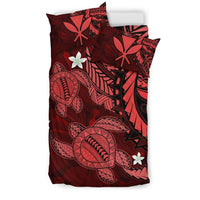Hawaii Bedding Set - Hawaii Polynesian Turtle Hibiscus Bedding Set - Red - Polynesian Pride