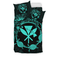 Hawaii Kanaka Turtle Hibiscus Polynesian Bedding Set - Anthea Style Turquoise - Polynesian Pride