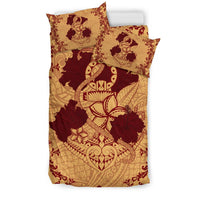 Hawaii Anchor Hibiscus Flower Vintage Bedding Set - AH - Red Orange - Polynesian Pride