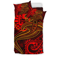 Tahiti Bedding Set - Red Shark Polynesian Tattoo - Polynesian Pride