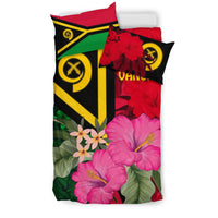 Vanuatu Bedding Set - Vanuatu Flag with Hibiscus - Polynesian Pride