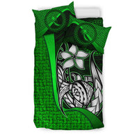 Chuuk Micronesian Bedding Set Green - Turtle With Hook - Polynesian Pride