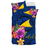 Polynesian Bedding Set - Tokelau Duvet Cover Set Floral With Seal Blue - Polynesian Pride