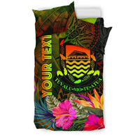 Tuvalu Polynesian Personalised Bedding Set - Hibiscus and Banana Leaves - Polynesian Pride