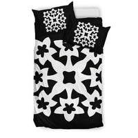 Hawaiian Bedding Set Royal Pattern - Black And White - A1 Style - Polynesian Pride