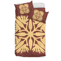 Hawaiian Bedding Set Royal Pattern - Coral - A3 Style - Polynesian Pride