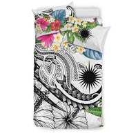 Marshall Islands Polynesian Bedding Set - Summer Plumeria (White) - Polynesian Pride