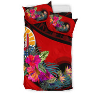 Tahiti Bedding Set - Polynesian Hook And Hibiscus (Red) - Polynesian Pride