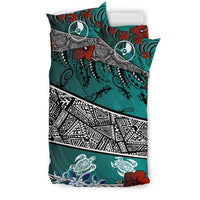Yap Bedding Set - Lizard And Turtle Green - Polynesian Pride