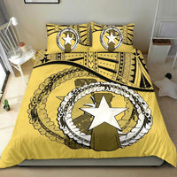 Northern Mariana Islands Duvet Cover Set - Northern Mariana Islands Flag Yellow - Polynesian Pride