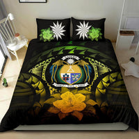Nauru Duvet Cover Set - Nauru Coat Of Arms & Reggae Hibiscus - Polynesian Pride