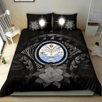 Marshall Island Duvet Cover Set - Marshall Island Seal & Gray Hibiscus - Polynesian Pride