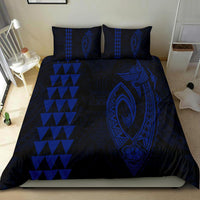 Hawaiian Kakau Fish Hook Polynesian Bedding Set - Blue - Polynesian Pride
