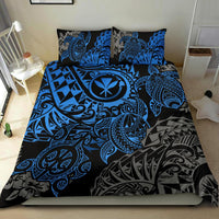 Polynesian Hawaii (Kanaka Maoli) Duvet Cover Set - Blue Hibiscus Turtle Flowing - Polynesian Pride