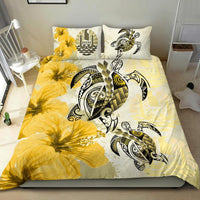 Polynesian Duvet Cover Set - Tahiti Bedding Set Polynesia Turtle Hibiscus Yellow - Polynesian Pride