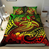 American Samoa Bedding Set - Reggae Shark Polynesian Tattoo - Polynesian Pride