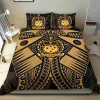 Samoa Polynesian Bedding Set - Samoa Gold Seal with Polynesian Tattoo - Polynesian Pride