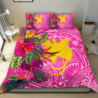 Papua New Guinea Bedding Set - Hibiscus Polynesian Pattern Pink Version - Polynesian Pride