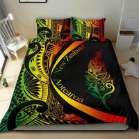 Light Silver Fern Maori Bedding Set Circle Style, Rasta - Polynesian Pride