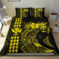 Hawaii Map Kanaka Polynesian Hula Girl Bedding Set - Yellow - Polynesian Pride