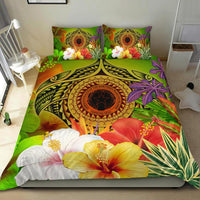 Cnmi Polynesian Bedding Set - Manta Ray Tropical Flowers (Reggae) - Polynesian Pride