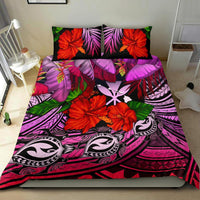 Kanaka Maoli (Hawaiian) Bedding Set - Polynesian Turtle And Hibiscus Pink - Polynesian Pride