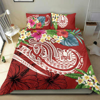 Tahiti Polynesian Bedding Set - Summer Plumeria (Red) Red - Polynesian Pride