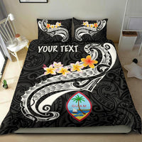 Guam Personalised Bedding Set - Guam Seal Polynesian Patterns Plumeria (Black) - Polynesian Pride