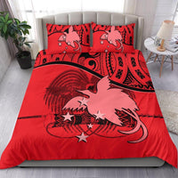 Papua New Guinea Duvet Cover Set - Papua New Guinea Flag & Coat Of Arms Red - Polynesian Pride