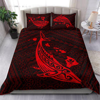 Hawaiian Map Whale Polynesian Bedding Set - Red - Polynesian Pride