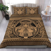 Hawaiian Madame Pele Plumeria Polynesian Bedding Set Gold - Polynesian Pride