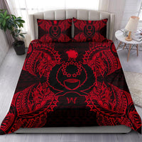 Polynesian Bedding Set - Pohnpei Duvet Cover Set Map Red Red - Polynesian Pride