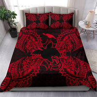Polynesian Bedding Set - Papua New Guinea Duvet Cover Set Map Red Red - Polynesian Pride