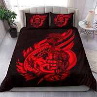 Polynesian Bedding Set - Tuvalu Duvet Cover Set Father And Son Red - Polynesian Pride